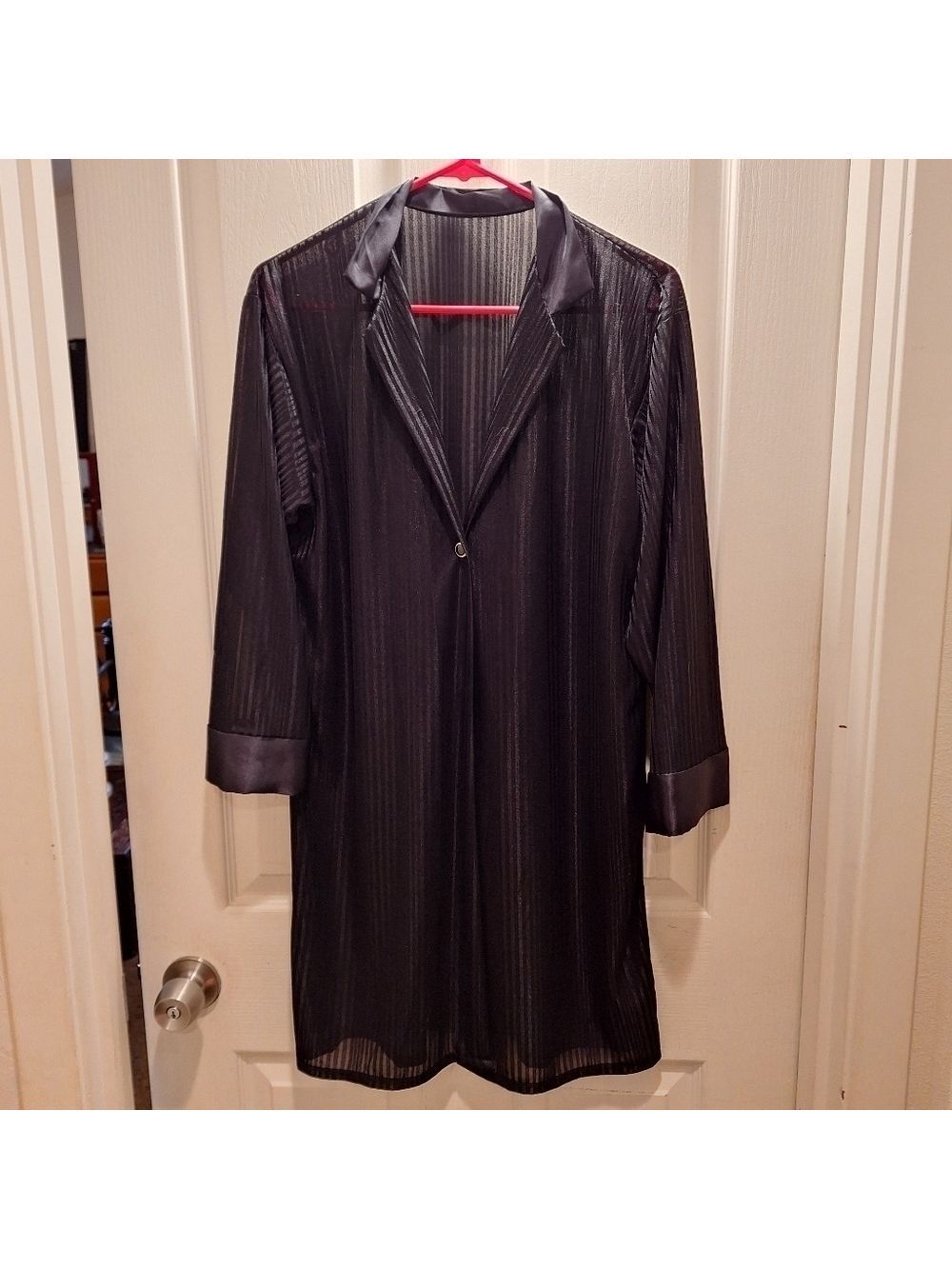 Petra Fashions Black Sheer Robe Medium